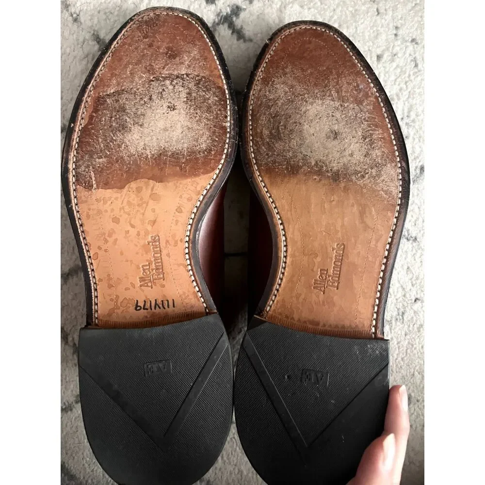 Mens Allen Edmonds Byron Brown Cap Toe Dress Oxford Shoes Leather Lace Size 10